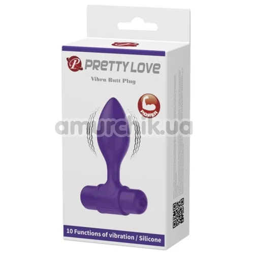 Анальная пробка с вибрацией Pretty Love Vibra Butt Plug, фиолетовая