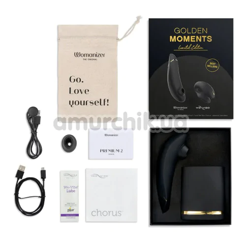 Набір Golden Moments Collection 2: Womanizer Premium 2 + We-Vibe Chorus, чорний