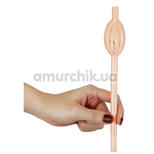 Трубочки для напитков LoveToy Jokes&Parties Pussy Straws - телесные, 9 шт