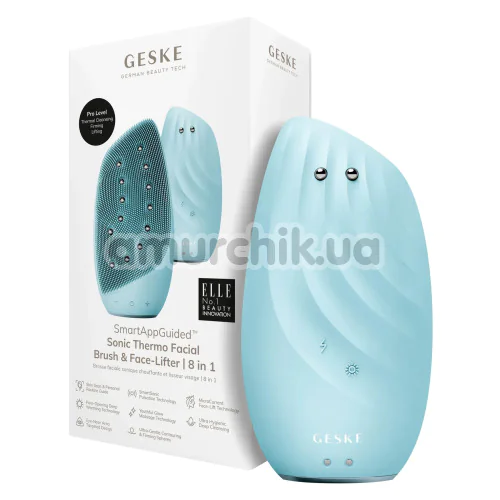 Щетка для лица Geske Sonic Thermo Facial Brush & Face-Lifter 8 in 1, бирюзовая