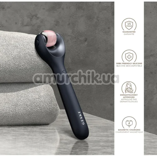 Массажер-роллер для лица с микроиглами Geske MicroNeedle Face Roller 9 in 1, черный