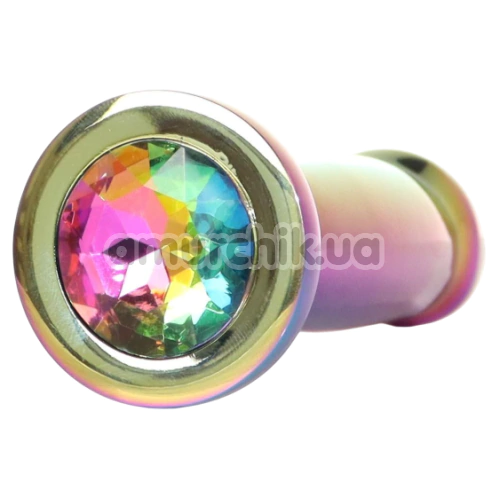 Анальная пробка с радужным кристаллом Exclusivity Jewellery Multicolour Penis Plug М, радужная
