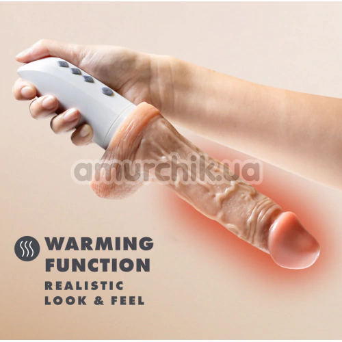 Вибратор с толчками и подогревом Dr. Skin Silicone Dr. Hammer 7, телесный