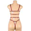 Комплект Star Night Summer Garden Lingerie Set, бордовый: бюстгальтер + трусики-стринги + пояс для чулок - Фото №5