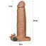 Насадка - подовжувач пеніса з вібрацією Lovetoy Pleasure X-Tender Series LV1064, коричневая - Фото №5