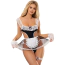 Костюм покоївки Star Night Sexy French Maid Lace Costume Set, чорно-білий: боді + спідниця + підв'язка на ногу + рукавички - Фото №1