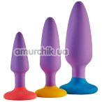 Набор анальных пробок Love Signal Smooth Adventure Set, фиолетовый - Фото №1