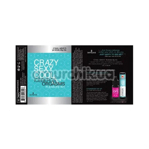 Набор Sensuva Crazy Sexy Cool Icebergs Orgasms Pleasure Kit - охлаждающий эффект: масло и бальзам для сосков 