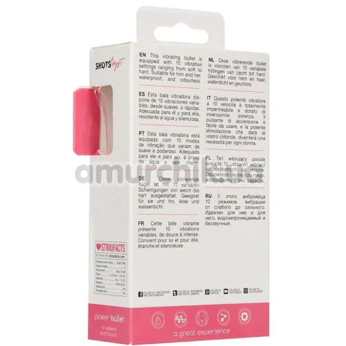 Кліторальный вібратор Shots Toys Power Bullet, рожевий