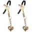 Зажимы для сосков с синим сердечком Liebe Seele Heart-Shaped Flowers Nipple Clamps, золотые - Фото №1