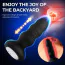 Анальна пробка з вібрацією і поштовхами B-Series Cute Lighting Anal Plug, чорна - Фото №7