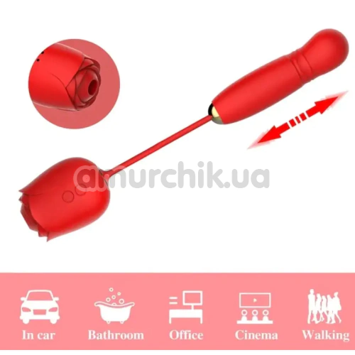 Симулятор орального секса для женщин с толчками Odeco Every Night Toys Rose Thruster 2330, красный