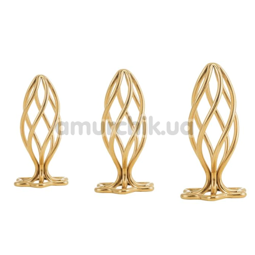 Анальная пробка Lockink Sevanda Hollow Spiral Anal Plug S, золотая