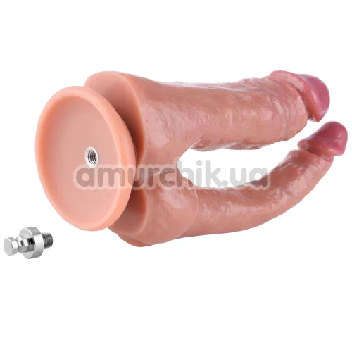 Двойной фаллоимитатор-насадка Hismith Double Penetrator 9.25, телесный