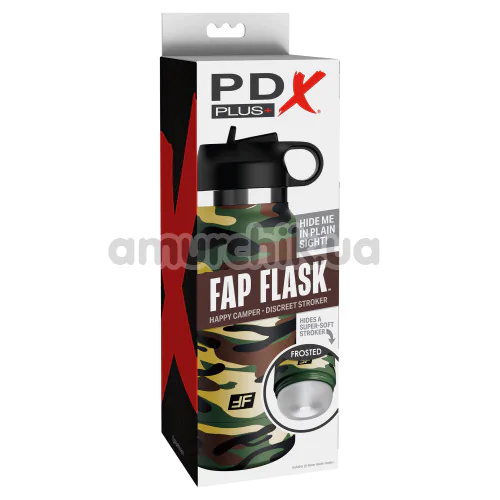 Мастурбатор PDX Plus Fap Flask Happy Camper, камуфляжный