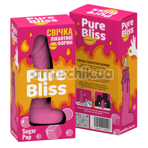 Свічка у вигляді пеніса Pure Bliss Big Sugar Pop - жуйка, рожева