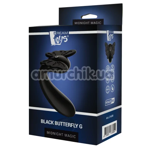 Вибратор клиторальный и точки G Midnight Magic Black Butterfly G, черный