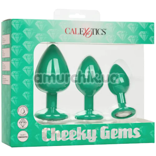 Набор анальных пробок Cheeky Gems, зеленый