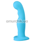 Вібратор для точки G Virgite Fantasy Dildos Vibrating Silicone Dildo Lovely, блакитний - Фото №1