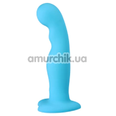Вібратор для точки G Virgite Fantasy Dildos Vibrating Silicone Dildo Lovely, блакитний - Фото №1