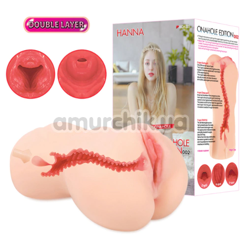 Штучна вагіна Kokos Onahole 002 Hanna Double Layer, тілесна
