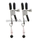 Зажимы для сосков Taboom Adjustable Clamps with Beads, серебряные - Фото №1
