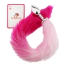 Анальная пробка с розовым хвостом GYQ Metal Anal Plug With Pink Tail, серебряная - Фото №6