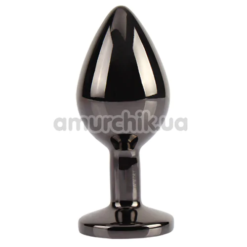 Анальная пробка с радужным кристаллом Matrix Mont Tungsten Black Gem Metal Plug M, черная