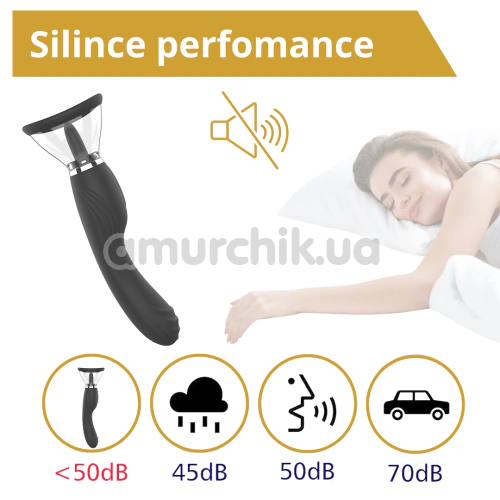 Симулятор орального секса для женщин с вибрацией Sweet Play Clitoral Licking Tongue And Vibrator 2in1 A6, черный