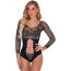Боди Star Night Cutouts Mesh Rhinestone Bodysuit, черное - Фото №2