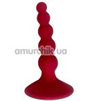 Анальная пробка Loveshop Silicone Ribbed Plug, красная - Фото №1