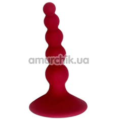 Анальная пробка Loveshop Silicone Ribbed Plug, красная - Фото №1