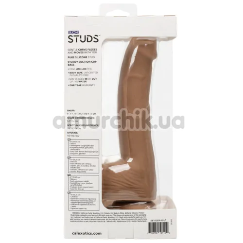 Фалоімітатор Silicone Studs 8, коричневий