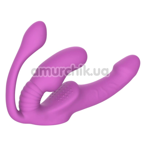 Безременевий страпон з вібрацією Teazers Strapless Strap-On With Anal Plug, рожевий