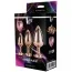 Набір з 3 анальних пробок з рожевим кристалом Gleaming Love Gold Plug Set, золотий - Фото №5