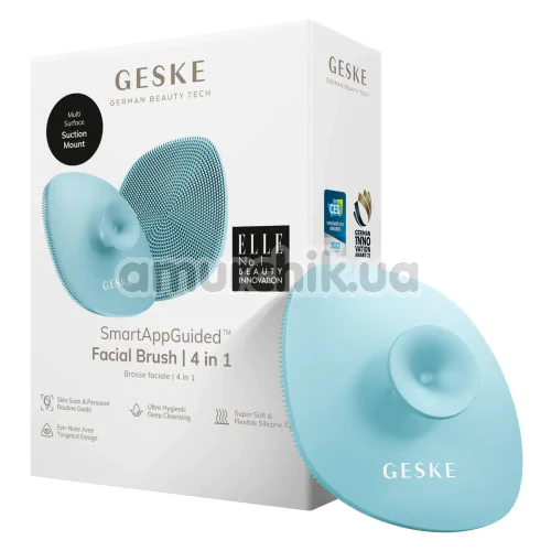 Щітка для обличчя Geske Facial Brush 4 in 1 Suction Mount, бірюзова