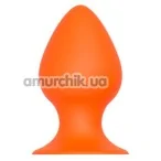 Анальна пробка Silicone Plug With Suction Cup 4.2, помаранчева - Фото №1