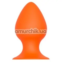 Анальна пробка Silicone Plug With Suction Cup 4.2, помаранчева - Фото №1