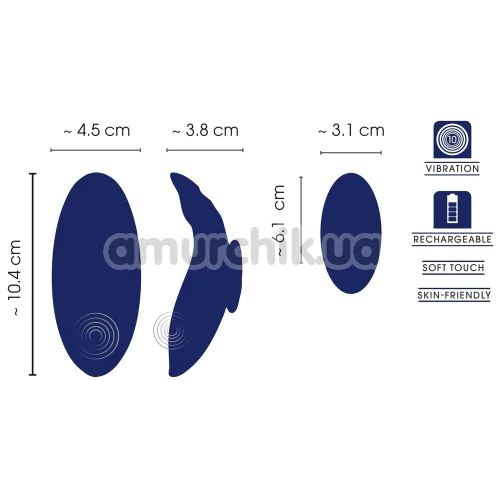 Кліторальний вібратор Sweet Smile RC Panty Vibrator Extra Slim, синій