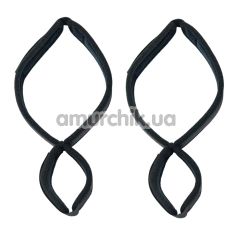Фиксаторы для рук и ног Punishment Thigh To Wrist Restraints, черные - Фото №1