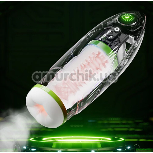 Мастурбатор с вибрацией и подогревом Kisstoy Bananasome Rocket X7, зеленый