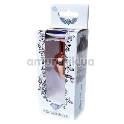 Анальная пробка с синим кристаллом Exclusivity Jewellery Red Gold Plug, золотая