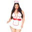 Костюм медсестри Leg Avenue Plus Nightshift Nurse Lingerie Set, біло-червоний: сукня + трусики-стрінги + чепчик - Фото №3