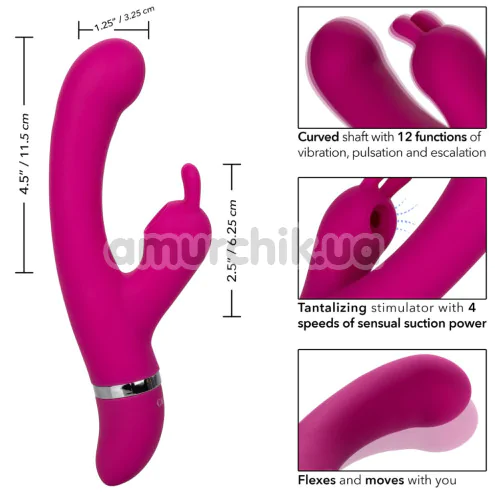 Вибратор Foreplay Frenzy Bunny Kisser, розовый