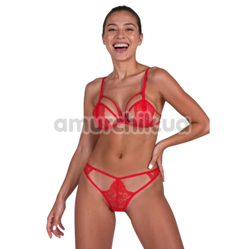 Комплект Passion Free Your Senses Anuvera Set, червоний: бюстгальтер + трусики-стрінги - Фото №1