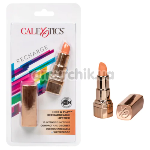 Кліторальний вібратор Hide & Play Rechargeable Lipstick, помаранчевий