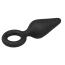 Анальна пробка Alume Silicone Teardrop Anal Plug With Ring S, чорна - Фото №2