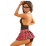 Костюм студентки JSY Sexy Lingerie 8312, чорно-червоний: боді + спідниця + краватка + окуляри - Фото №5
