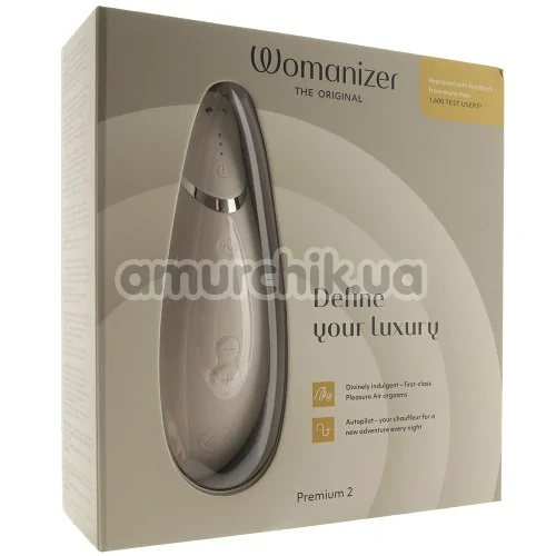 Симулятор орального секса для женщин Womanizer Premium 2, серый