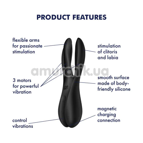 Клиторальный вибратор Satisfyer Threesome 2, черный